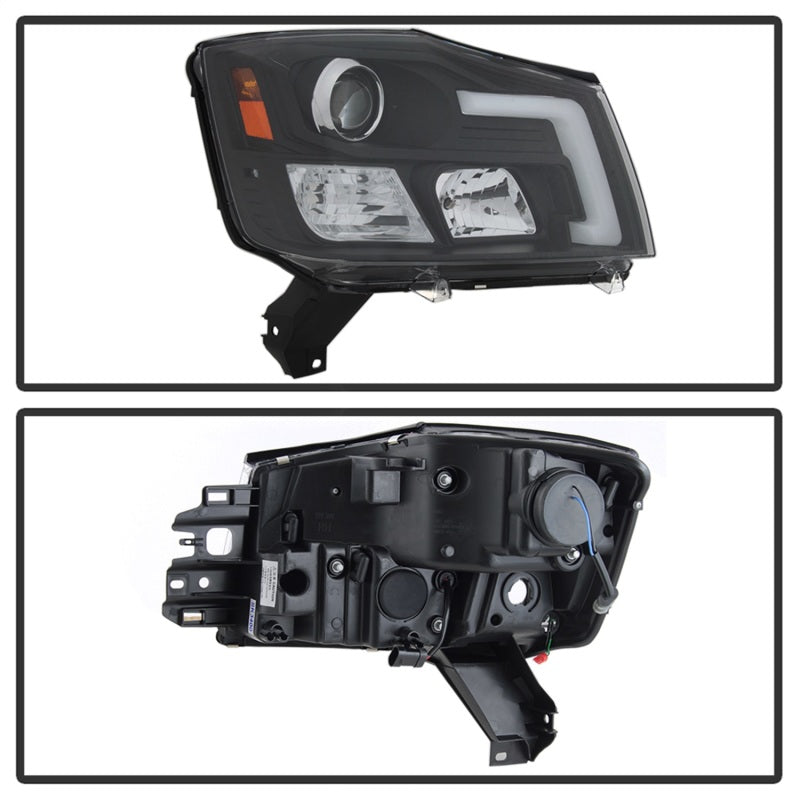 Spyder 04-15 Nissan Titan / 04-07 Nissan Armada V2 Projector Headlights - Black PRO-YD-NTI04-DRL-BK SPYDER Headlights  AXOPROS
