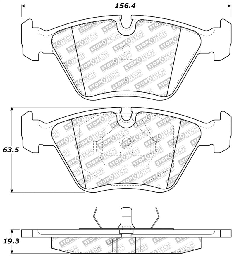 StopTech 95-99 BMW M3 / 01-07 M3 E46 / 89-93 M5 / 98-02 Z3 M series / 93-95 530 Front Brake Pads Stoptech Brake Pads - Performance  AXOPROS
