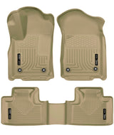Husky Liners 16-22 Dodge Durango Weatherbeater Tan Front & 2nd Seat Floor Liners Husky Liners Floor Mats - Rubber  AXOPROS
