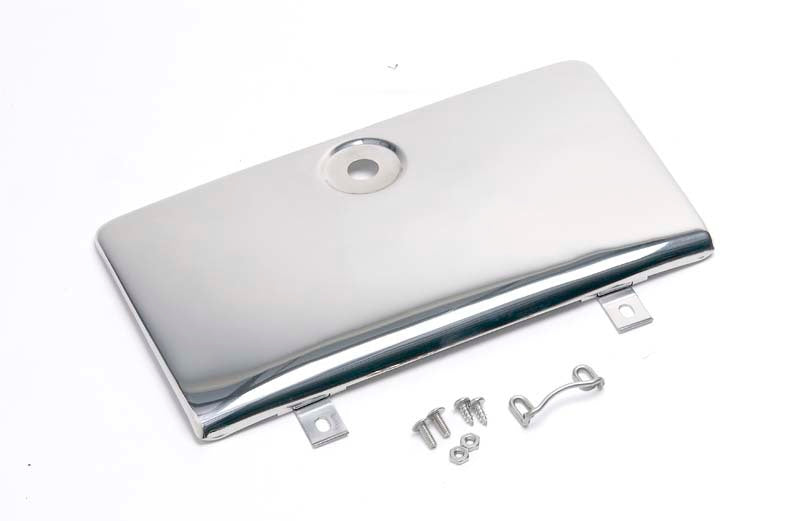 Kentrol 72-86 Jeep CJ Glove Box Door Use with OE Key Lock - Polished Silver Kentrol Dash & Interior Trim  AXOPROS