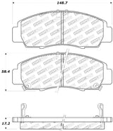 StopTech Performance 04-09 Acura TSX / 09 Accord V6 Coupe ONLY Front Brake Pads Stoptech Brake Pads - Performance  AXOPROS