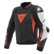 Dainese Super Speed 4 leather Jacket Perforated Matte Black/White/Fluorescent Red Size - 50 Dainese Jackets - Leather  AXOPROS