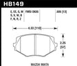 Hawk 94-05 Miata / 01-05 Normal Suspension HP+ Street Front Brake Pads (D635) Hawk Performance Brake Pads - Performance  AXOPROS