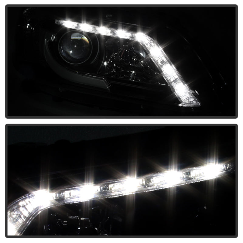 Spyder Honda Accord 2013-2015 4DR Projector Headlights Light Bar DRL Black PRO-YD-HA13-LBDRL-BK SPYDER Headlights  AXOPROS