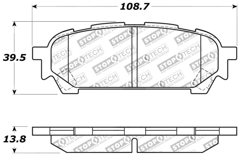 StopTech Performance 03-05 WRX Rear Brake Pads Stoptech Brake Pads - Performance  AXOPROS