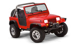 Bushwacker 87-95 Jeep Wrangler Flat Style Flares 4pc Excludes Renegade - Black Bushwacker Fender Flares  AXOPROS