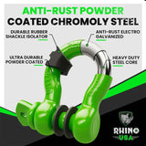 Rhino USA 3/4In D-Ring Shackle Set (2-Pack)(Green) Rhino USA Shackle Kits  AXOPROS
