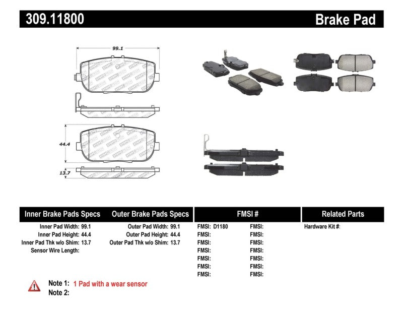 StopTech OE Fit Rear Sport Brake Pads Stoptech Brake Pads - Performance  AXOPROS