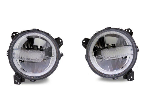 Raxiom Raxiom 18-23 Jeep Wrangler JL Axial Series 9-In LED Headlights- Black Housing (Clear Lens) Headlights aftermarket performance part