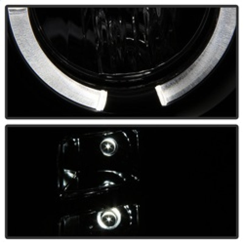 Spyder GMC Sierra 1500/2500 07-13 Projector Headlights LED Halo- LED Blk Smke PRO-YD-GS07-HL-BSM SPYDER Headlights  AXOPROS