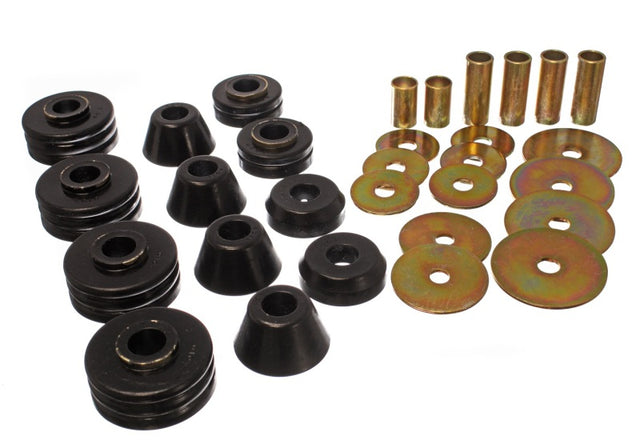 Energy Suspension 73-80 GM 1/2 Ton C-10/C1500 Pick Up 2WD Black Body (Cab) Mount Set Energy Suspension Bushing Kits  AXOPROS