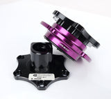 NRG Quick Release SFI SPEC 42.1 - Shiny Black Body / Shiny Purple Ring NRG Quick Release Adapters  AXOPROS