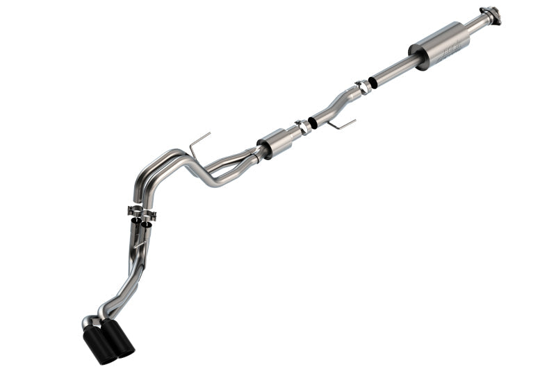 Borla F-150 2021 5.0L 4dr CC SB EC STB Lariat/KR/Pltm/LTD 3/2.25 DSE Cat-Back S-Type Black CHR Tips Borla Catback  AXOPROS