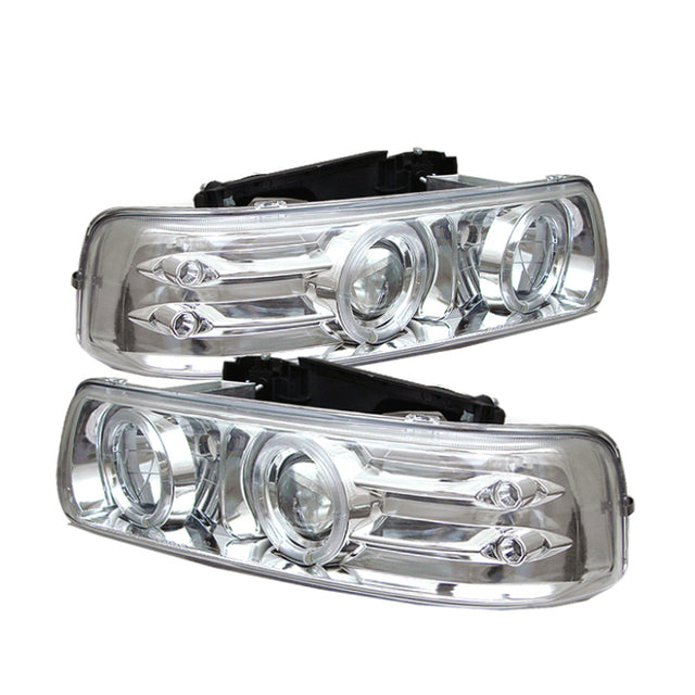 Spyder Chevy Silverado 1500/2500 99-02Projector Headlights LED Halo LED Chrome PRO-YD-CS99-HL-C SPYDER Headlights  AXOPROS