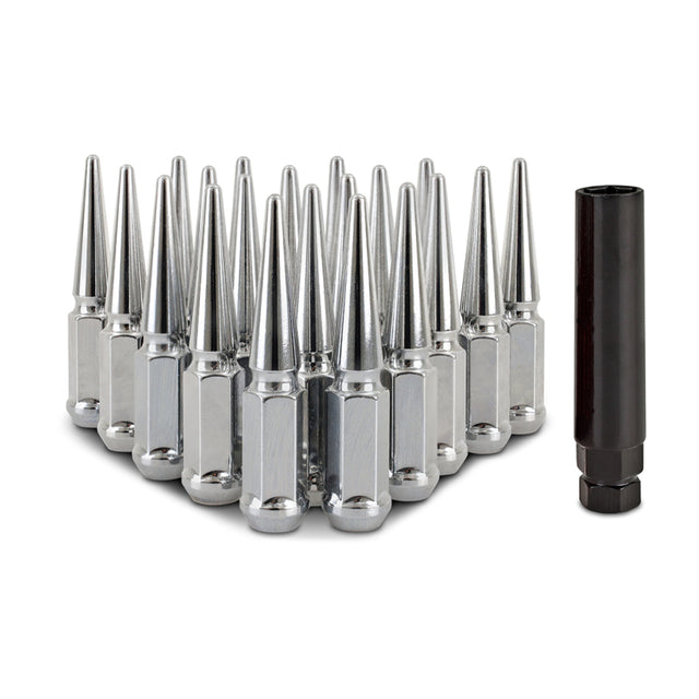 Mishimoto Steel Spiked Lug Nuts M12x1.5 20pc Set - Chrome Mishimoto Lug Nuts  AXOPROS