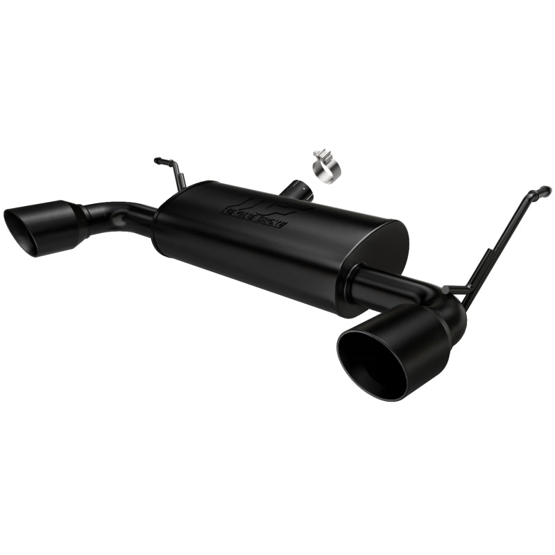 MagnaFlow 07-17 Jeep Wrangler JK 3.8/3.6L Dual Split Rear Exit Black Axle-Back Exhaust - AXOPROS Magnaflow Axle Back  