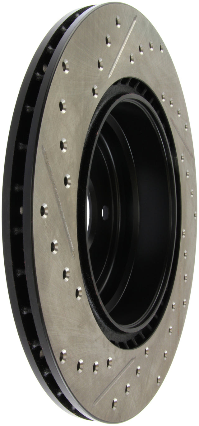StopTech 06 BMW 330 / 07-09 BMW 335 Slotted & Drilled Left Rear Rotor Stoptech Brake Rotors - Slot & Drilled  AXOPROS