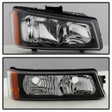Xtune Chevy Silverado 2500HD 03-06 Crystal Headlights w/ Bumper Lights Black HD-JH-CSIL03-AM-BK-SET SPYDER Headlights  AXOPROS