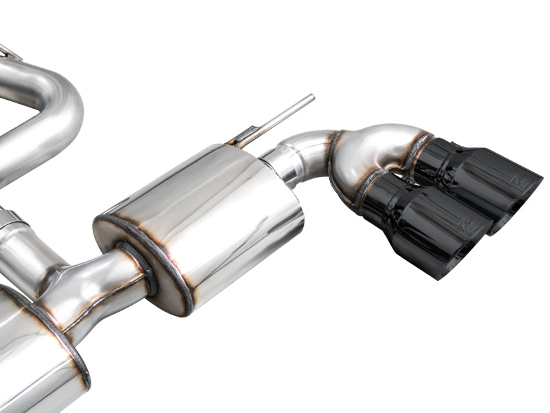 AWE MK8 Volkswagen Golf R 3in Touring Edition Quad Exhaust - Diamond Black Tips AWE Tuning Catback  AXOPROS