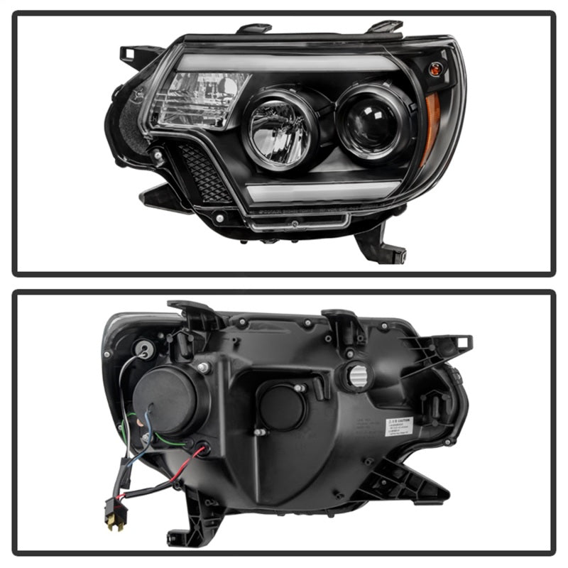 Spyder Toyota Tacoma 12-15 Projector Headlights Light Bar DRL Black PRO-YD-TT12-LBDRL-BK SPYDER Headlights  AXOPROS