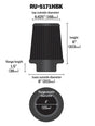 K&N Universal Rubber Filter-Round Tapered 4in Flange ID x 8in Base OD x 6.625in Top OD x 8in H K&N Engineering Air Filters - Universal Fit  AXOPROS