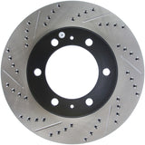 StopTech 07-08 Toyota FJ Cruiser / 05-08 Tacoma (6 lug) / 03-08 4 Runner (319mm disc) SportStop Slo Stoptech Brake Rotors - Slot & Drilled  AXOPROS
