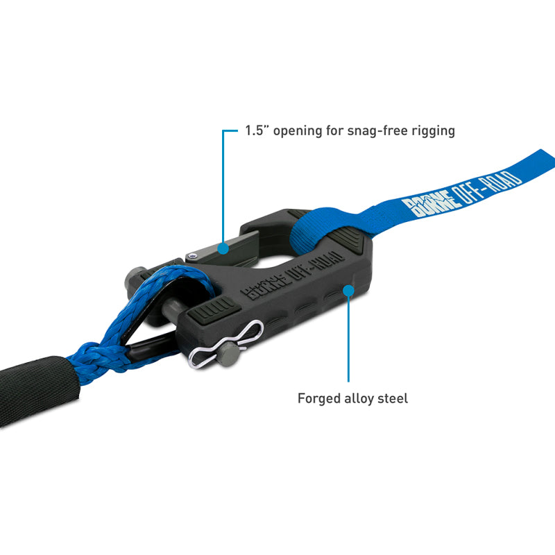 Borne Off-Road 12K Winch - Blue Synthetic Rope Borne Off-Road Winches  AXOPROS