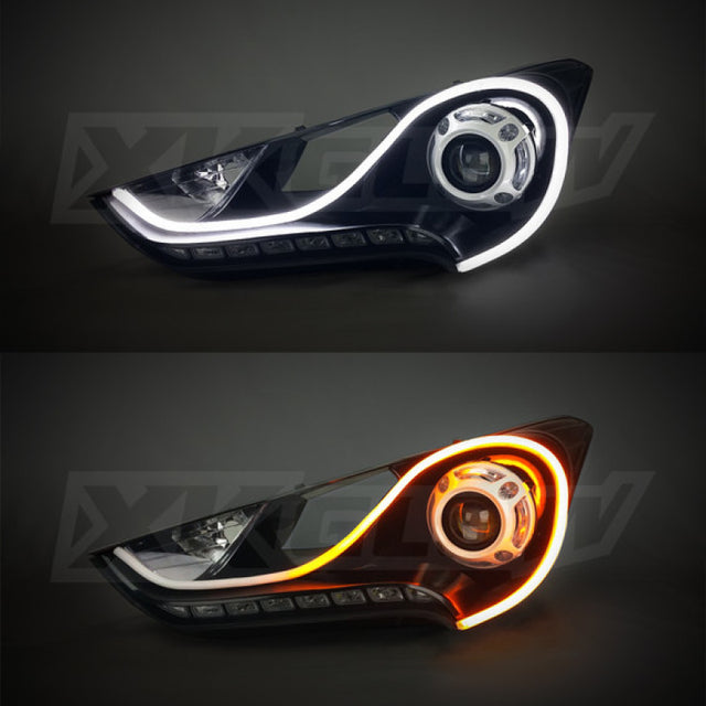 XKGLOW XK Glow 36inch - 2pc Sequential Switchback LED Strip Kit DRL Turnsignal for Headlights Light Accessories and Wiring aftermarket performance part