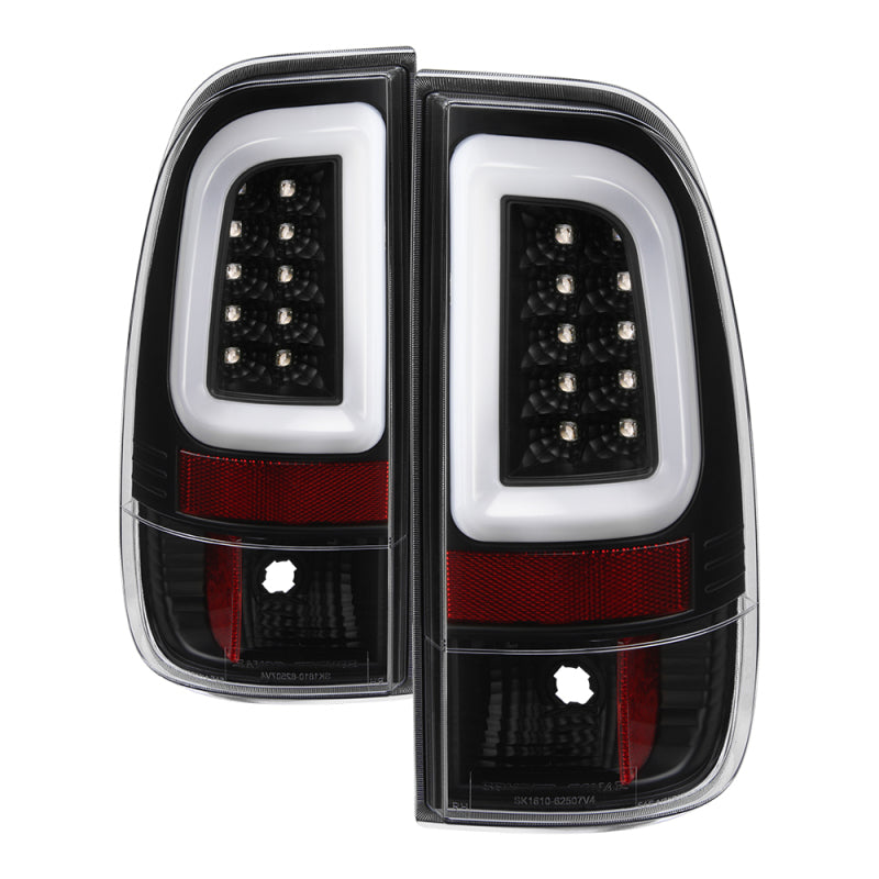 Spyder 08-16 Ford Super Duty F-250 V3 Light Bar LED Tail Lights - Black (ALT-YD-FS07V3-LBLED-BK) SPYDER Tail Lights  AXOPROS
