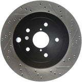StopTech 08+ Subaru STI (Will Not Fit 05-07) Slotted & Drilled Sport Brake Rotor Stoptech Brake Rotors - Slot & Drilled  AXOPROS