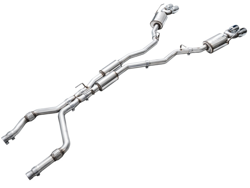 AWE Tuning 2020+ Ford Explorer ST Touring Edition Exhaust w/ Chrome Silver Tips AWE Tuning Catback  AXOPROS