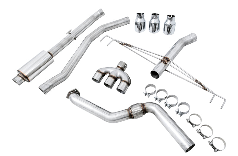 AWE Tuning 2017+ Honda Civic Type R Track Edition Exhaust w/Front Pipe & Triple Chrome Silver Tips AWE Tuning Catback  AXOPROS