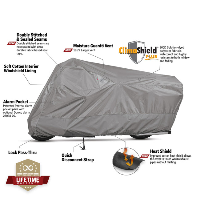 Dowco WeatherAll Plus Motorcycle Cover Gray - Large Dowco Bike Covers  AXOPROS