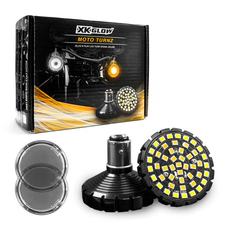 XKGLOW XK Glow Motorcycle Front LED Turn Signal Kit - Bulet Style Smoked Lenses Light Accessories and Wiring aftermarket performance part