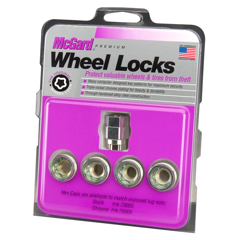 McGard Wheel Lock Nut Set - 4pk. (Under Hub Cap / Cone Seat) M12X1.5 / 19mm & 21mm Hex / .775in. L McGard Lug Nuts  AXOPROS