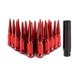 Mishimoto Steel Spiked Lug Nuts M12x1.5 20pc Set - Red Mishimoto Lug Nuts  AXOPROS