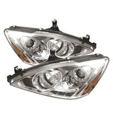 Spyder Honda Accord 03-07 Projector Headlights LED Halo Amber Reflctr LED Chrm PRO-YD-HA03-AM-C SPYDER Headlights  AXOPROS