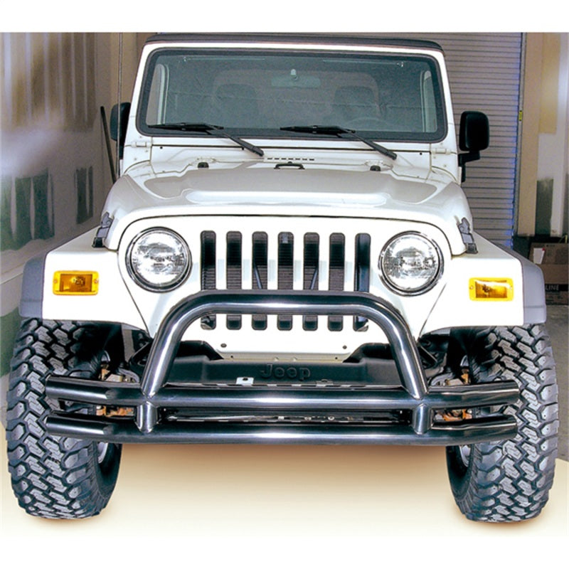 Rugged Ridge 3-In Dbl Tube Front Bumper w/ Hoop 76-06 CJ / Jeep Wrangler Rugged Ridge Bumper Accessories  AXOPROS