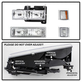 Xtune Chevy Suburban 94-98 Headlights w/ Corner & Parking Lights 8pcs Chrome HD-JH-CCK88-AM-C-SET SPYDER Headlights  AXOPROS