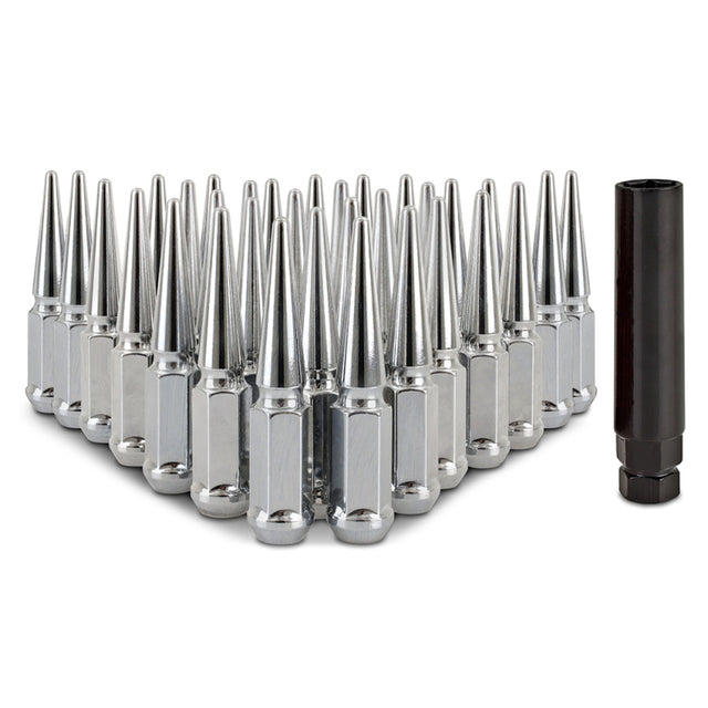 Mishimoto Mishimoto Steel Spiked Lug Nuts M14 x 1.5 32pc Set Chrome Mishimoto Lug Nuts  AXOPROS