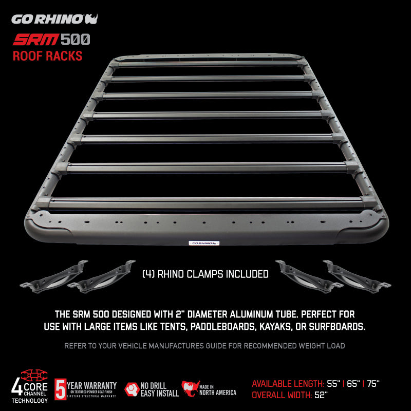 Go Rhino SRM 500 Roof Rack - 65in Go Rhino Roof Baskets  AXOPROS