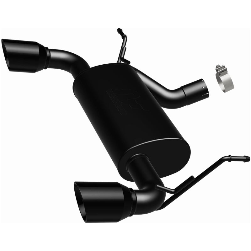 MagnaFlow 07-17 Jeep Wrangler JK 3.8/3.6L Dual Split Rear Exit Black Axle-Back Exhaust - AXOPROS Magnaflow Axle Back  