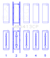 King Opel LNF/LSJ/L42/61/Z22SE Crankshaft Main Bearing Set (Set of 5) King Engine Bearings Bearings  AXOPROS
