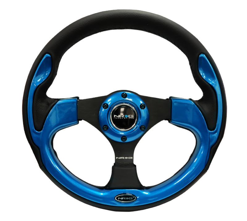 NRG Reinforced Steering Wheel (320mm) Blk w/Blue Trim NRG Steering Wheels  AXOPROS