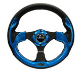 NRG Reinforced Steering Wheel (320mm) Blk w/Blue Trim NRG Steering Wheels  AXOPROS