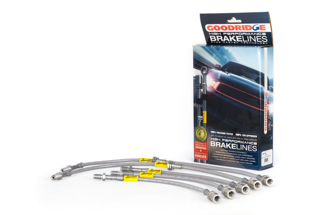 Goodridge 8/84-7/87 Toyota Corolla GTS Stainless Steel Brake Line Kit Goodridge Brake Line Kits  AXOPROS
