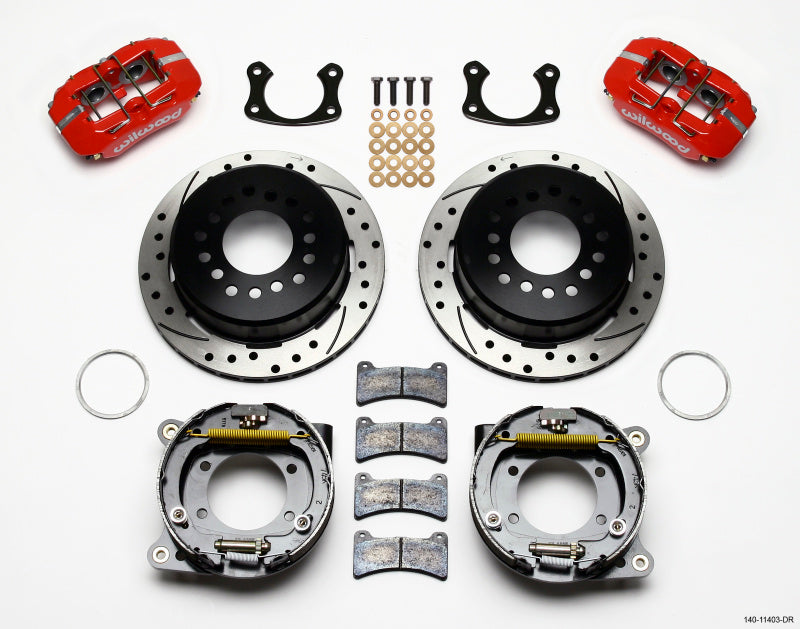 Wilwood Dynapro Low-Profile 11.00in P-Brake Kit Drill-Red Small Ford 2.50in Offset Wilwood Big Brake Kits  AXOPROS