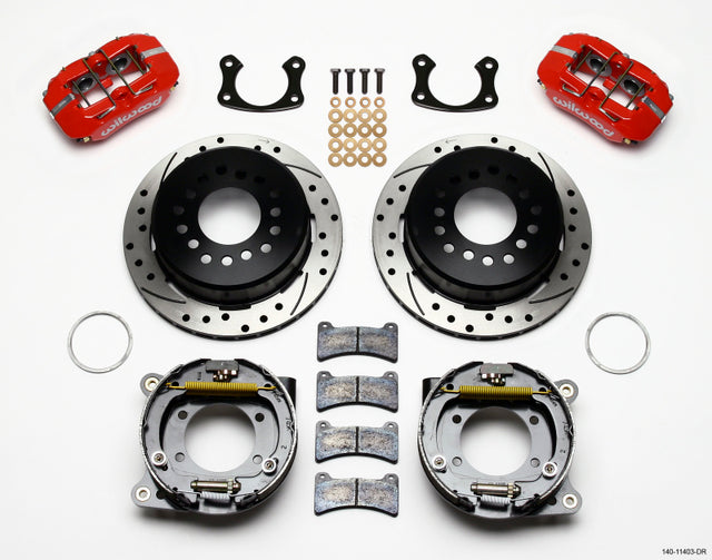 Wilwood Dynapro Low-Profile 11.00in P-Brake Kit Drill-Red Small Ford 2.50in Offset Wilwood Big Brake Kits  AXOPROS