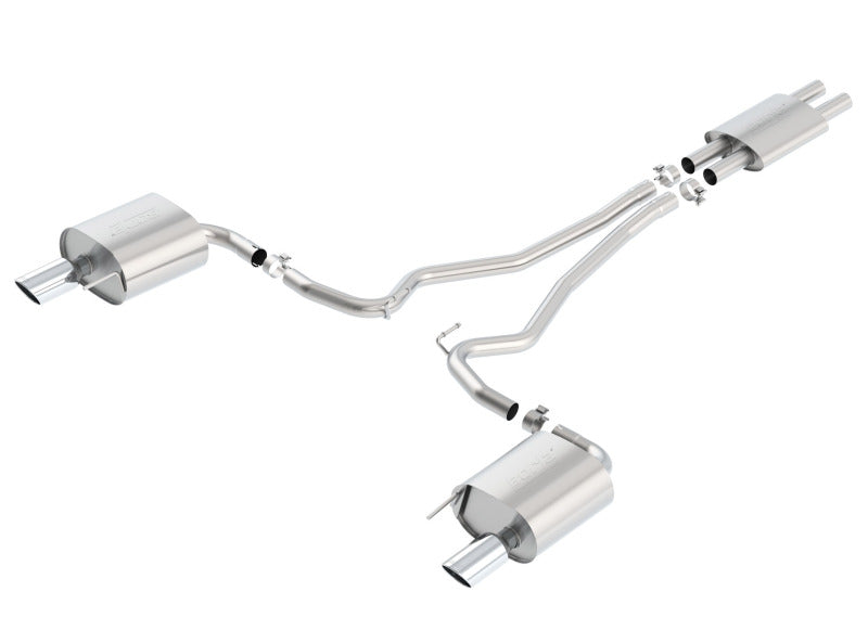Borla Cat Back 15-17 Ford Mustang 3.7L V6 MT/AT 2.25in Pipe 4in Single Round Rolled Tips Borla Catback  AXOPROS