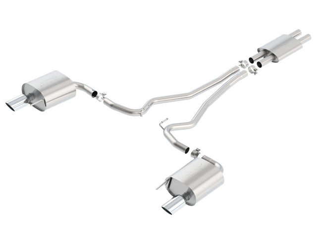 Borla Cat Back 15-17 Ford Mustang 3.7L V6 MT/AT 2.25in Pipe 4in Single Round Rolled Tips Borla Catback  AXOPROS